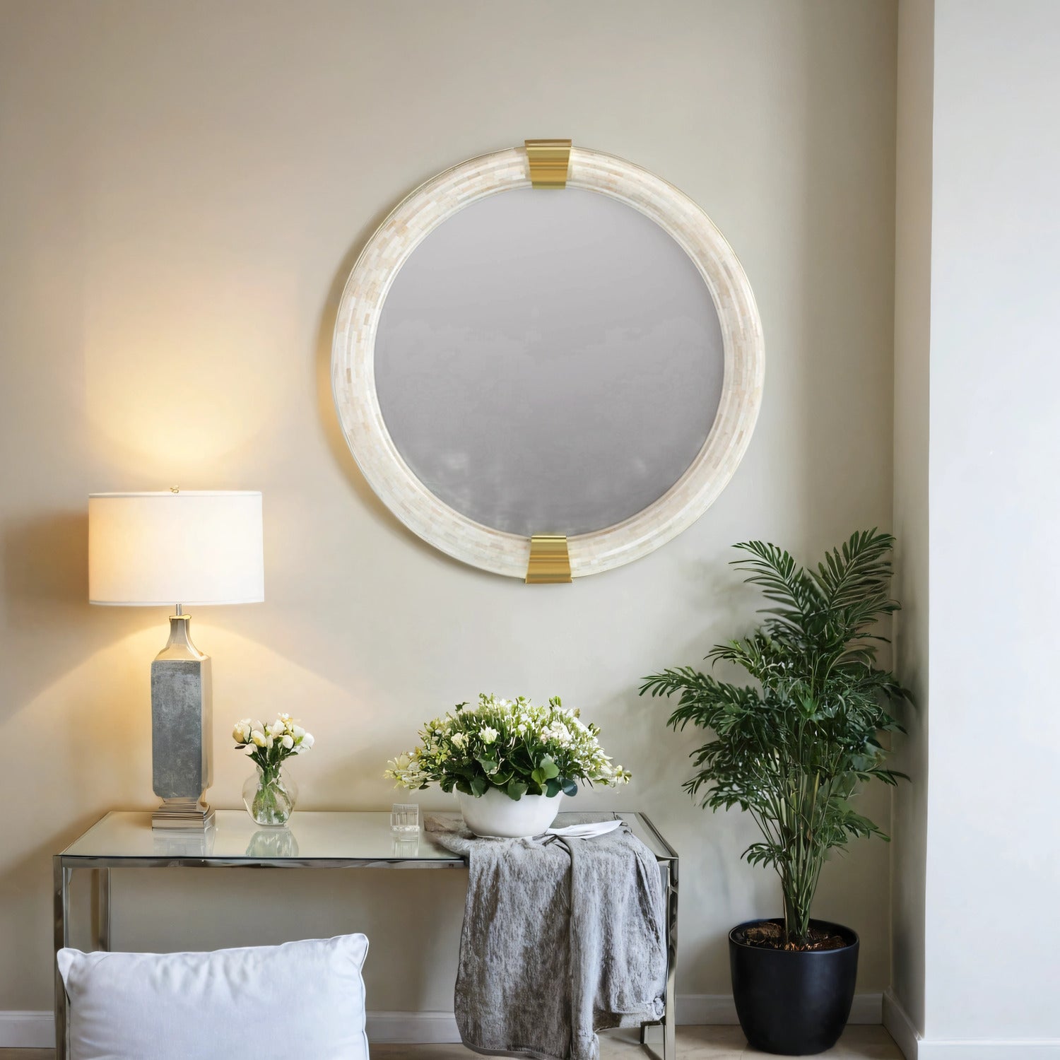 Choker Inspired Bone Inlay Mirror - ipse ipsa ipsum