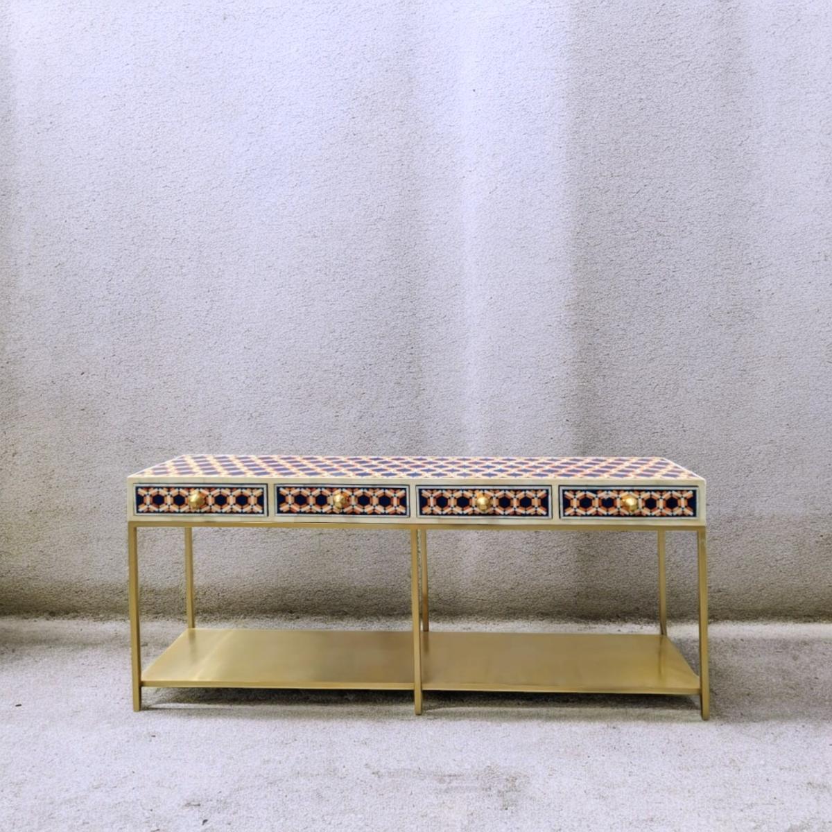 Joo Chiat Brass Shelving Table