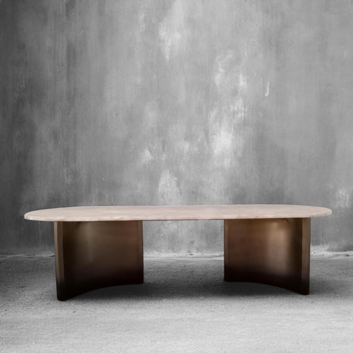 Oval Alex Dining Table - Pink Quartz - ipse ipsa ipsum