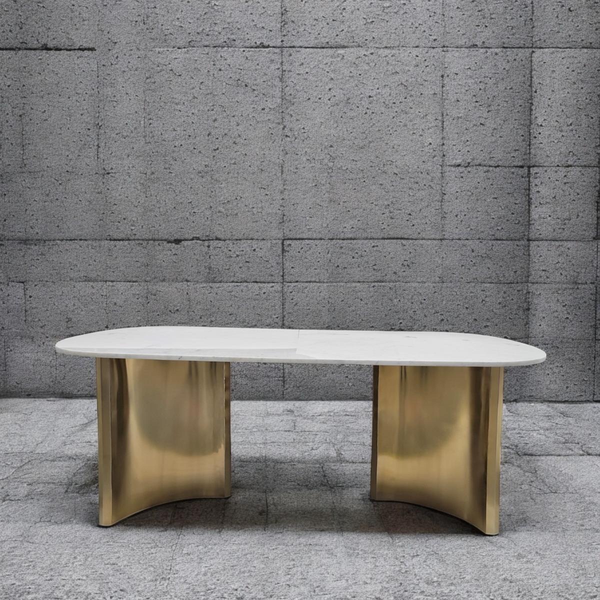 Oval Alex Dining Table - White Marble - ipse ipsa ipsum