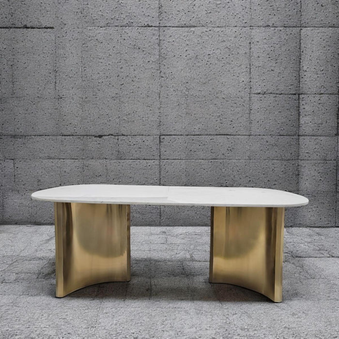 Oval Alex Dining Table - White Marble