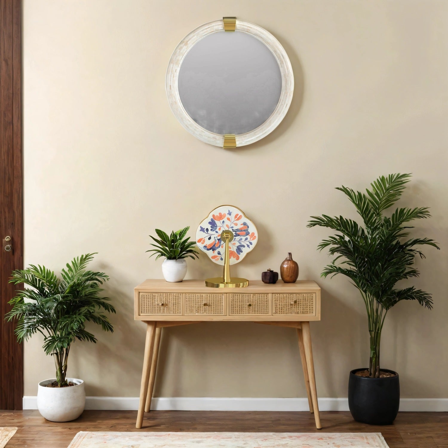 Peranakan Desk Mirror - Green and Pink Inlay - ipse ipsa ipsum