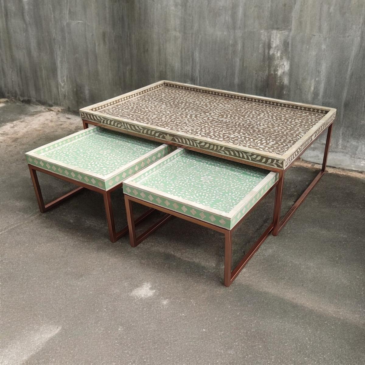 Floral Nesting Coffee Table Set