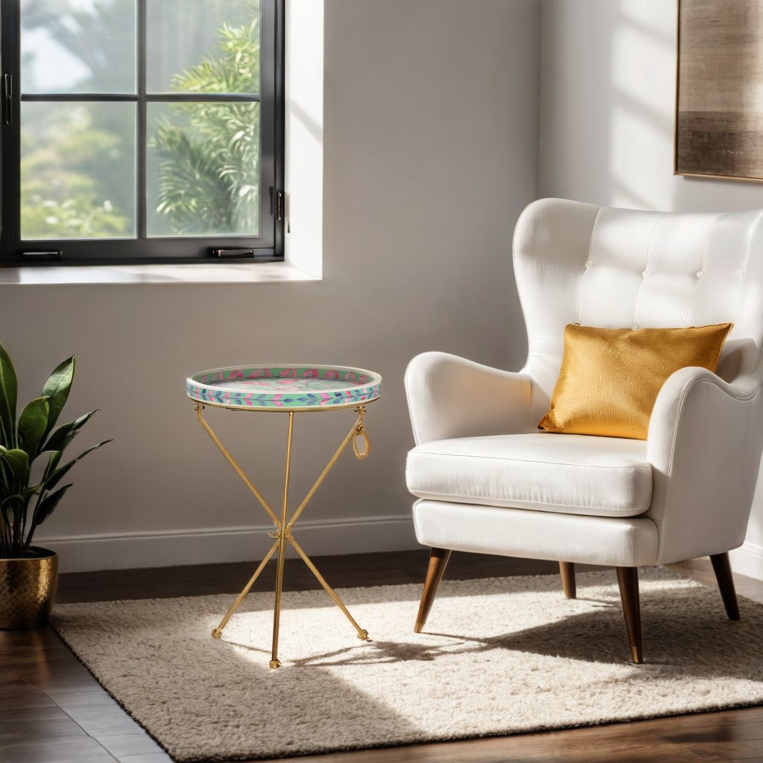 Small Peranakan Bone Inlay Side Table - ipse ipsa ipsum