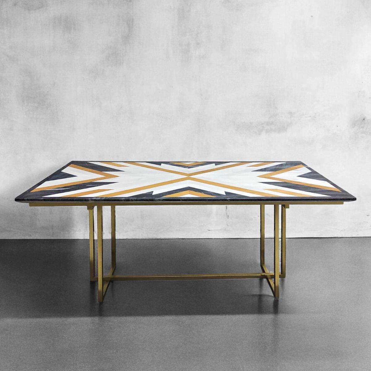Stellar Petite Dining Table - Parquet Pattern - ipse ipsa ipsum