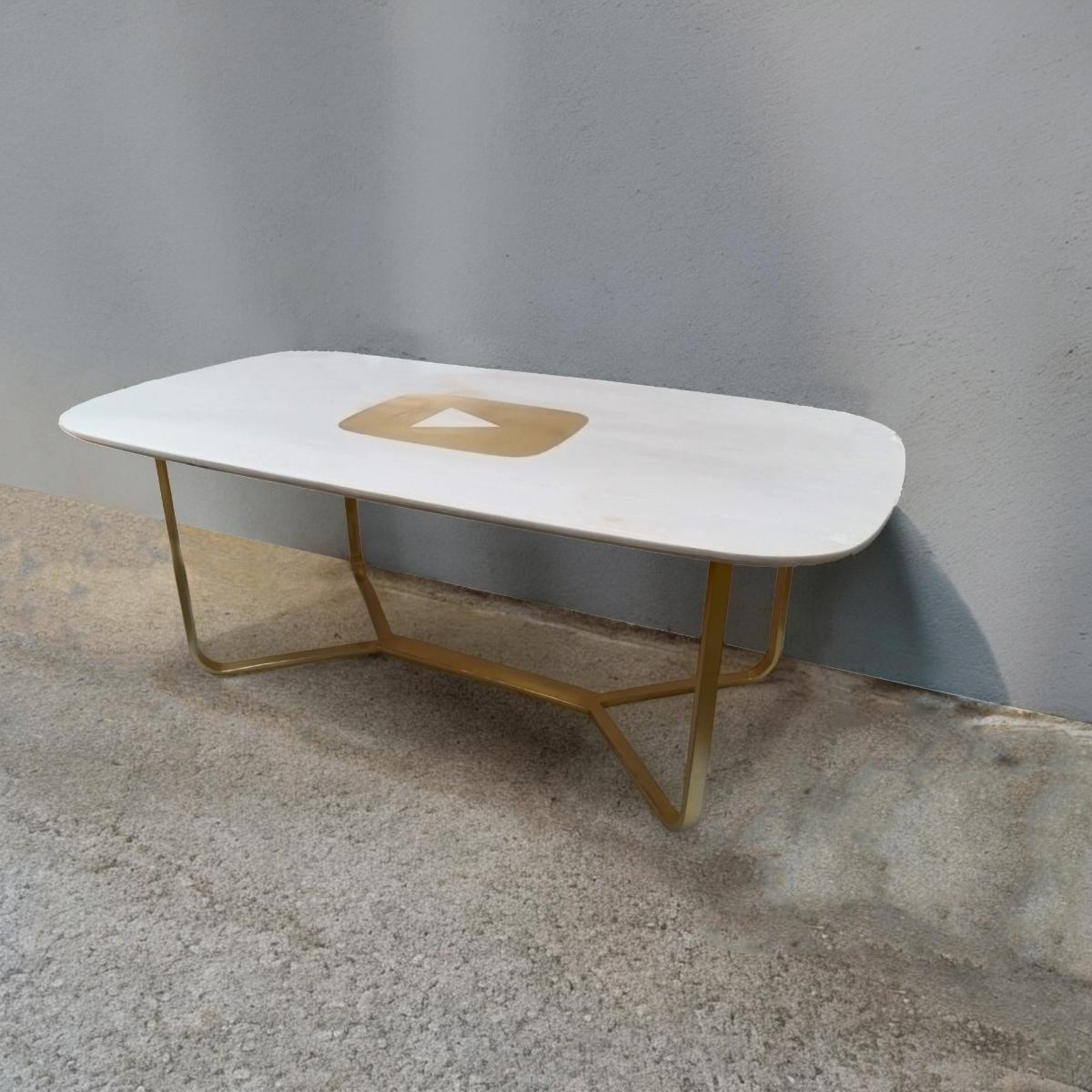 Straits Dining Table - White Marble - ipse ipsa ipsum