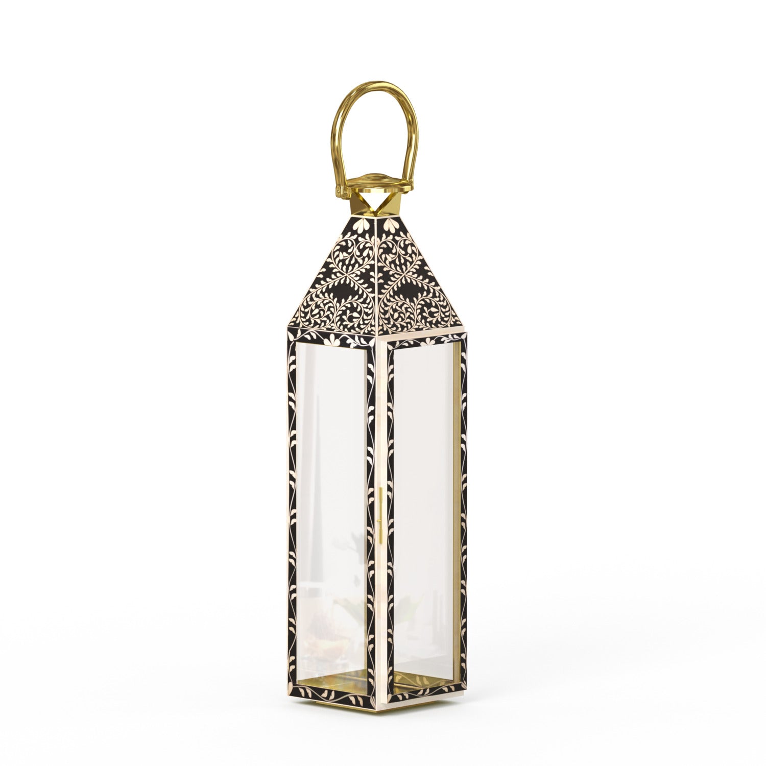 Tall Duxton Glass Indoor Decorative Lantern - ipse ipsa ipsum