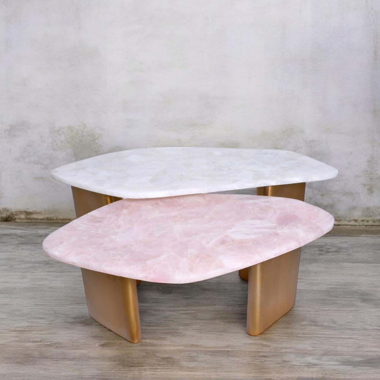 Nesting Coffee Table with Quartz Top