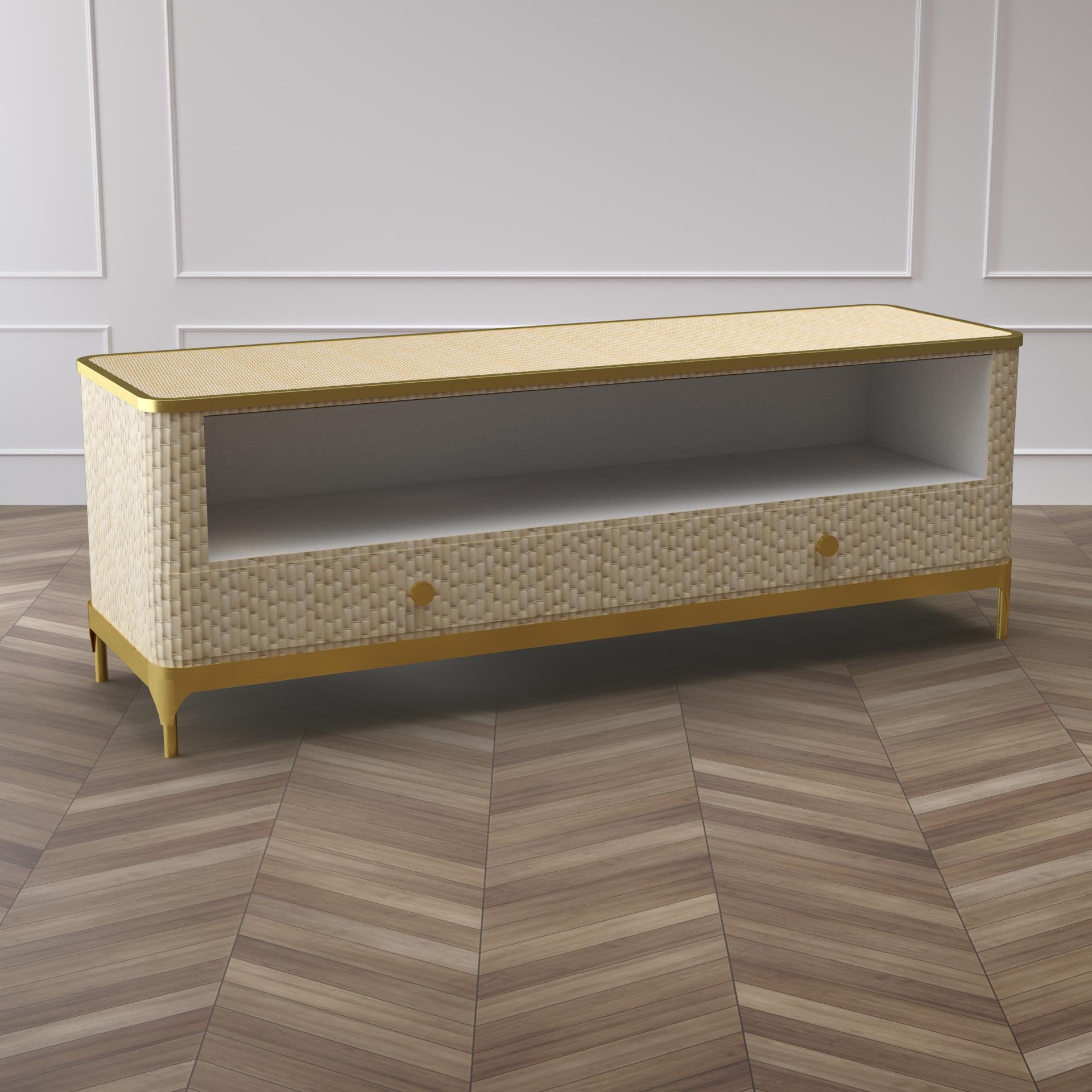 Bamboo Bone Inlay TV Console - ipse ipsa ipsum
