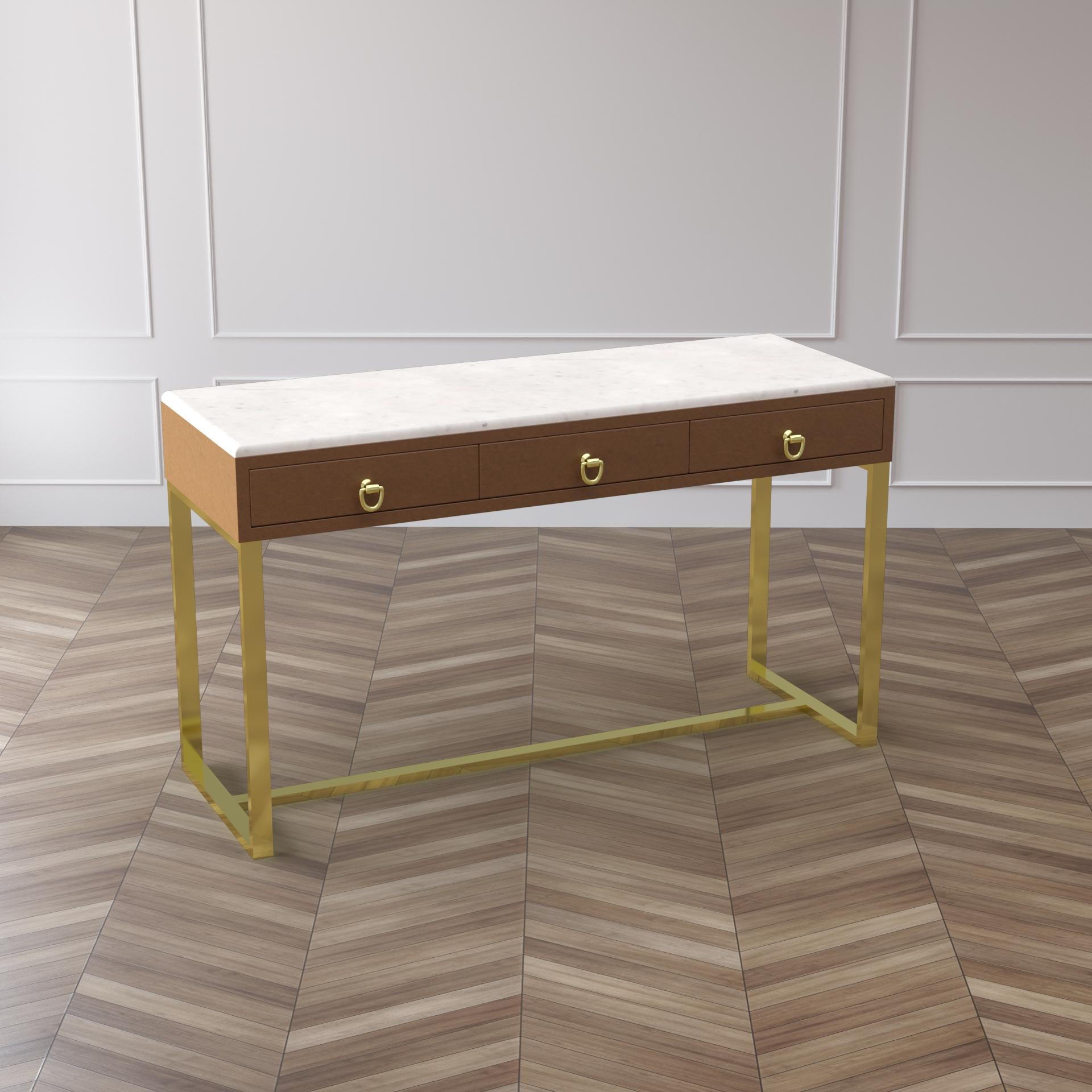 Luxe Marble Leather Noir Console - ipse ipsa ipsum