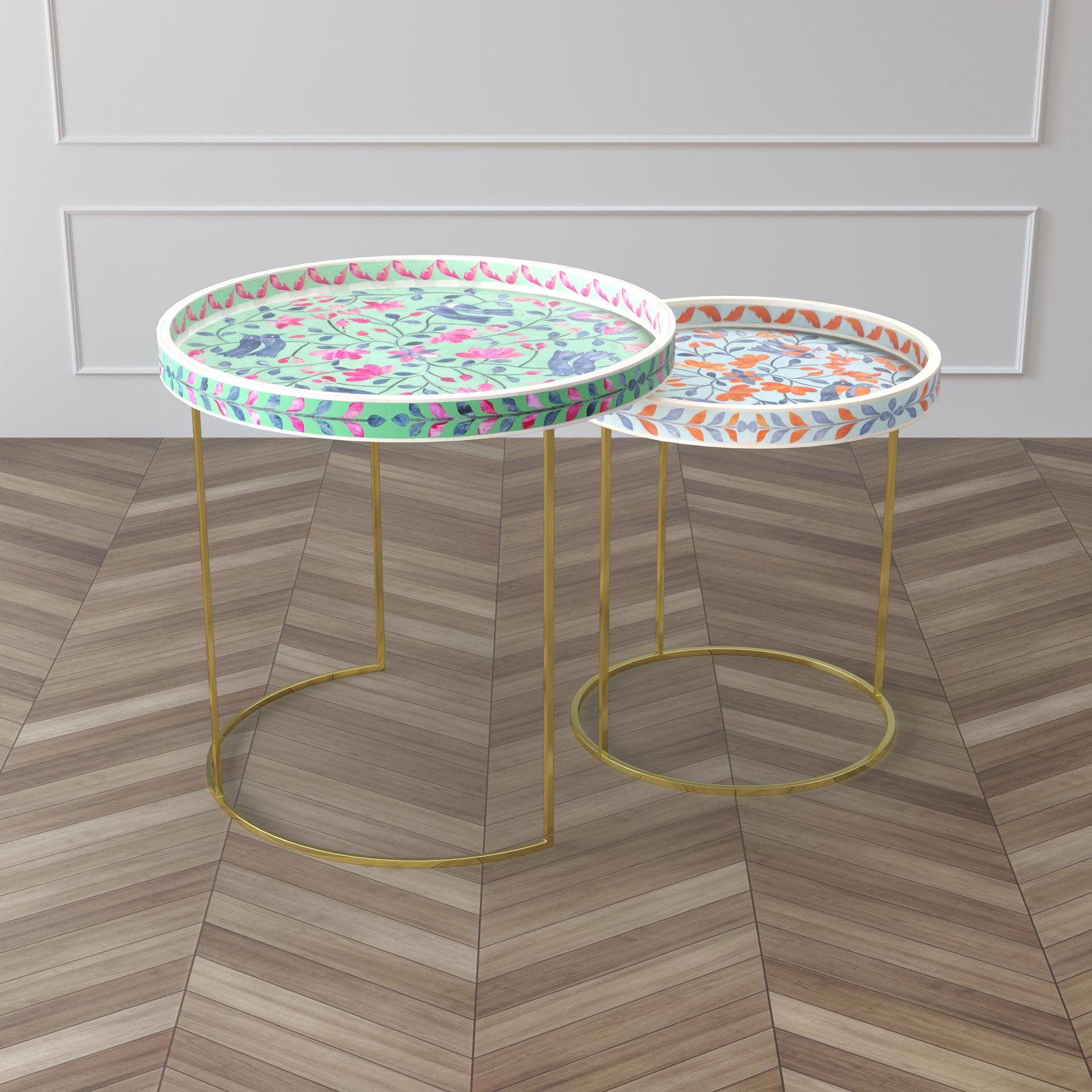 Armenian Street Bone Inlay Nesting Tables - ipse ipsa ipsum