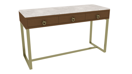 Luxe Marble Leather Noir Console - ipse ipsa ipsum