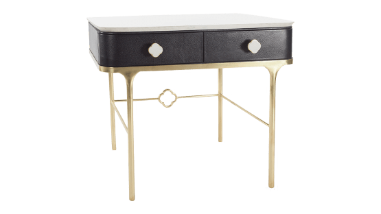 Straits White Black Marble Desk - ipse ipsa ipsum