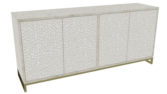 Duxton White Floral Bone Inlay Sideboard - ipse ipsa ipsum