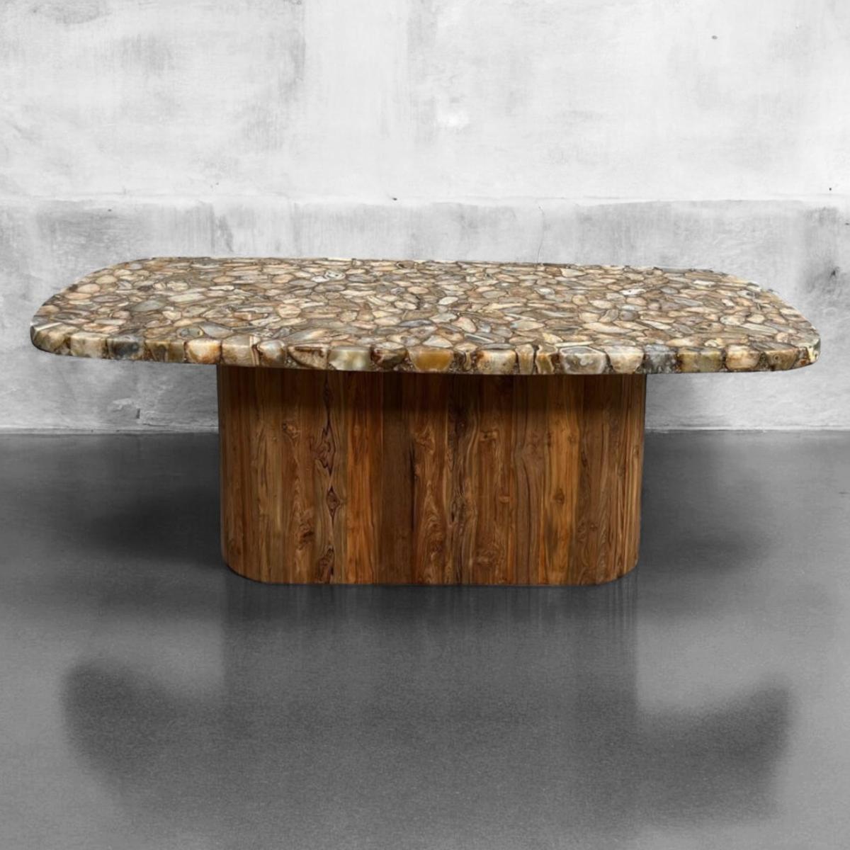 agate and teak dining table - ipse ipsa ipsum