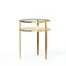 Charlotte's Glass White Marble Side Table - ipse ipsa ipsum