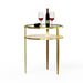 Charlotte's Glass White Marble Side Table - ipse ipsa ipsum