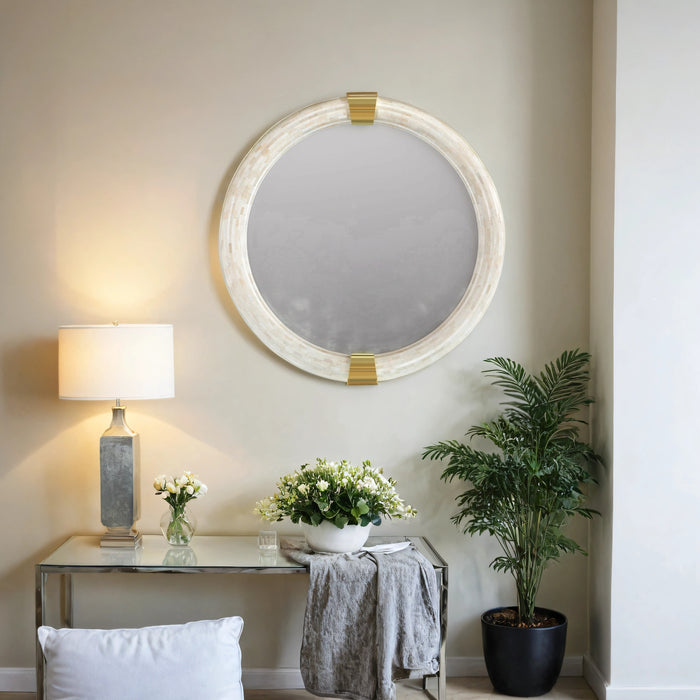 Choker Inspired Bone Inlay Mirror - ipse ipsa ipsum