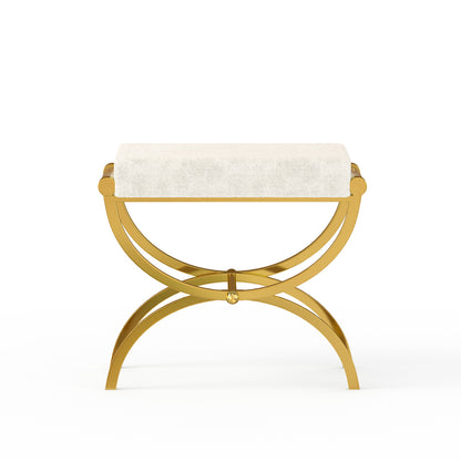 Classic Chic White Cowhide Pouf - ipse ipsa ipsum