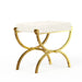 Classic Chic White Cowhide Pouf - ipse ipsa ipsum