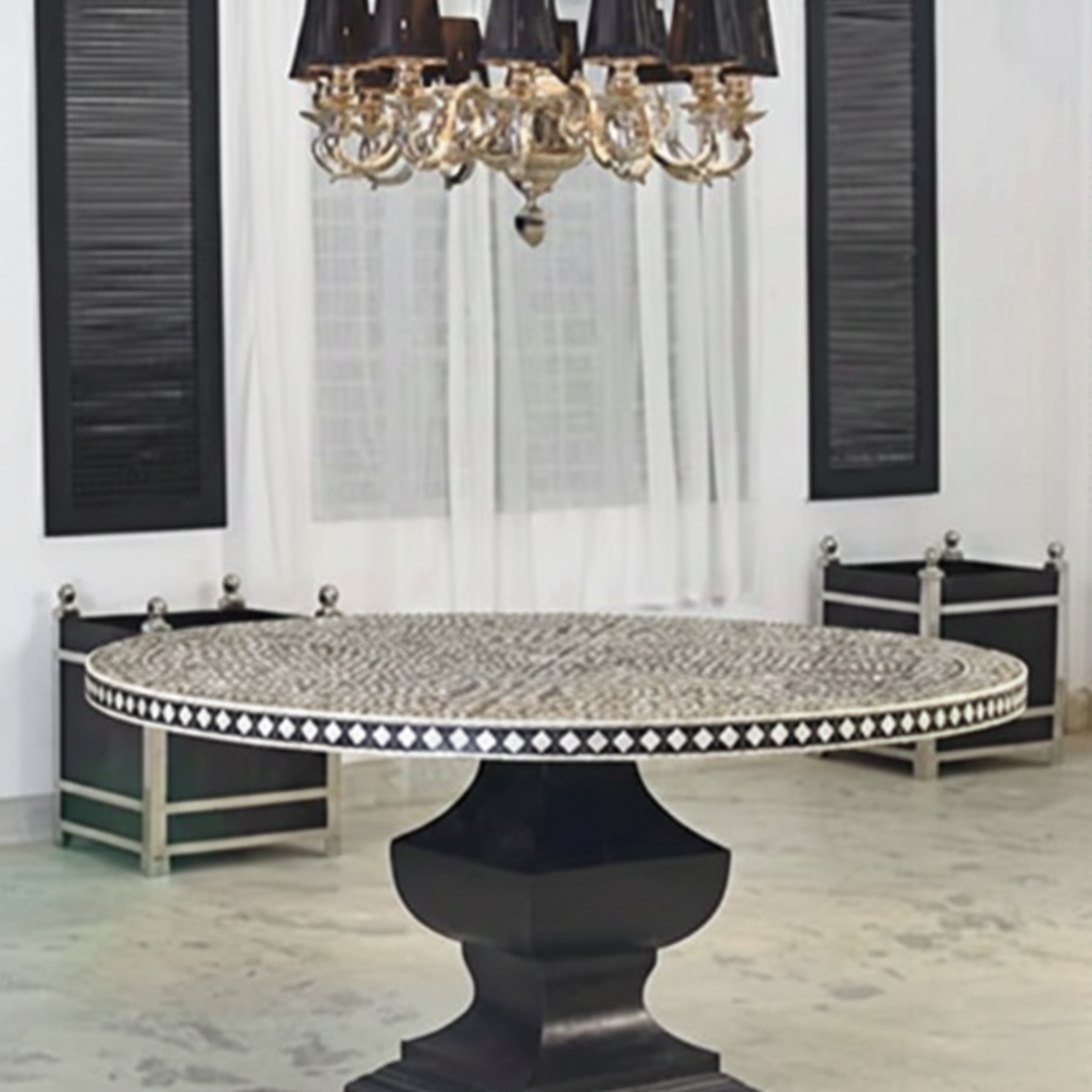 Duxton Dining Table - Black & White