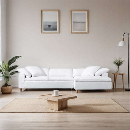 Floating White Sofa Sectional - L Shape - ipse ipsa ipsum