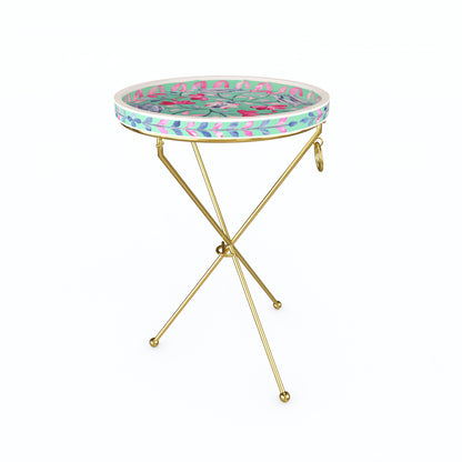 Large Peranakan Floral Bone Inlay Side Table - ipse ipsa ipsum