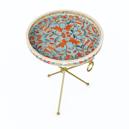 Large Peranakan Floral Bone Inlay Side Table - ipse ipsa ipsum