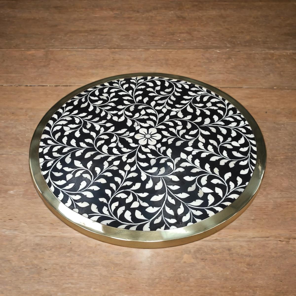 Lazy Susan - Black and White Inlay - ipse ipsa ipsum