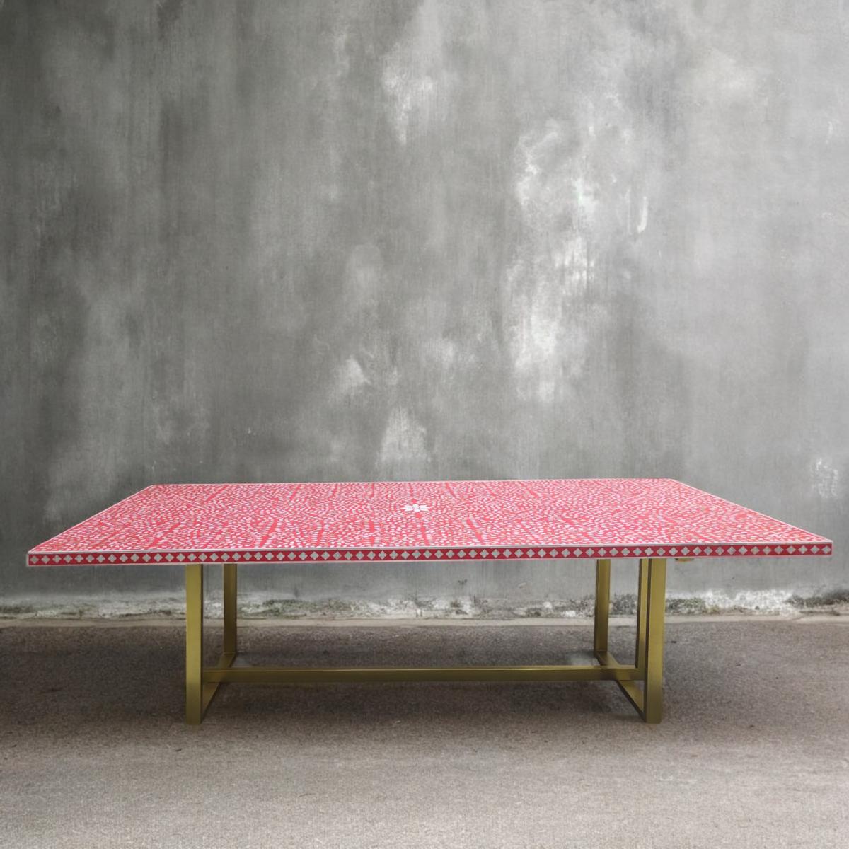 Stellar Dining Table - Red Bone Inlay - ipse ipsa ipsum
