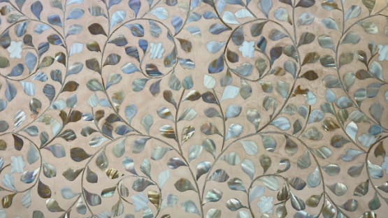 Mother of Pearl On Pink Floral Inlay