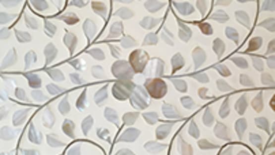 Mother of Pearl On White Floral Inlay