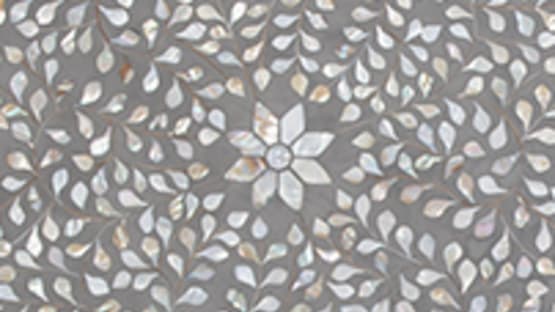 Mother of Pearl On White Floral Inlay