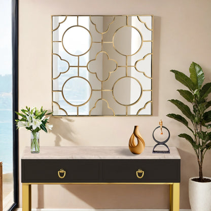 Patterned Mirror - Antique Brass - ipse ipsa ipsum