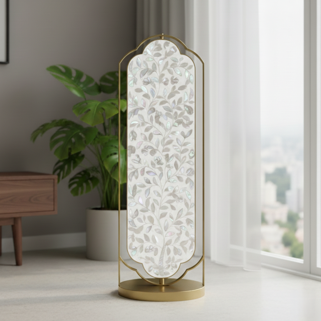 White on White MOP Peranakan Floor Mirror (Small) – Pret