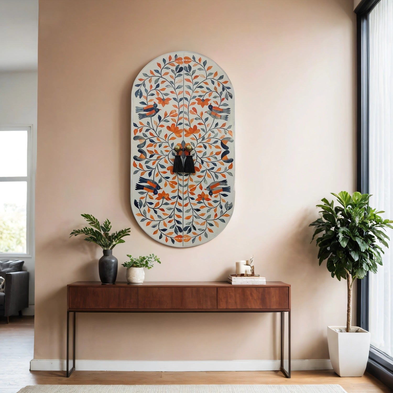 Peranakan Oval Reveal Mirror - ipse ipsa ipsum