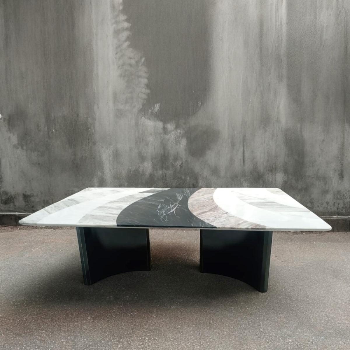 Rectangular Alex Dining Table - White Grey - ipse ipsa ipsum