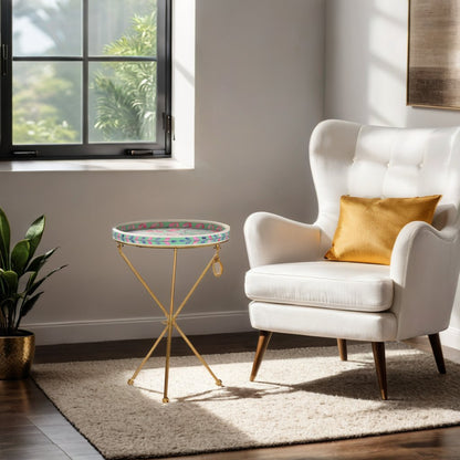 Small Peranakan Bone Inlay Side Table - ipse ipsa ipsum