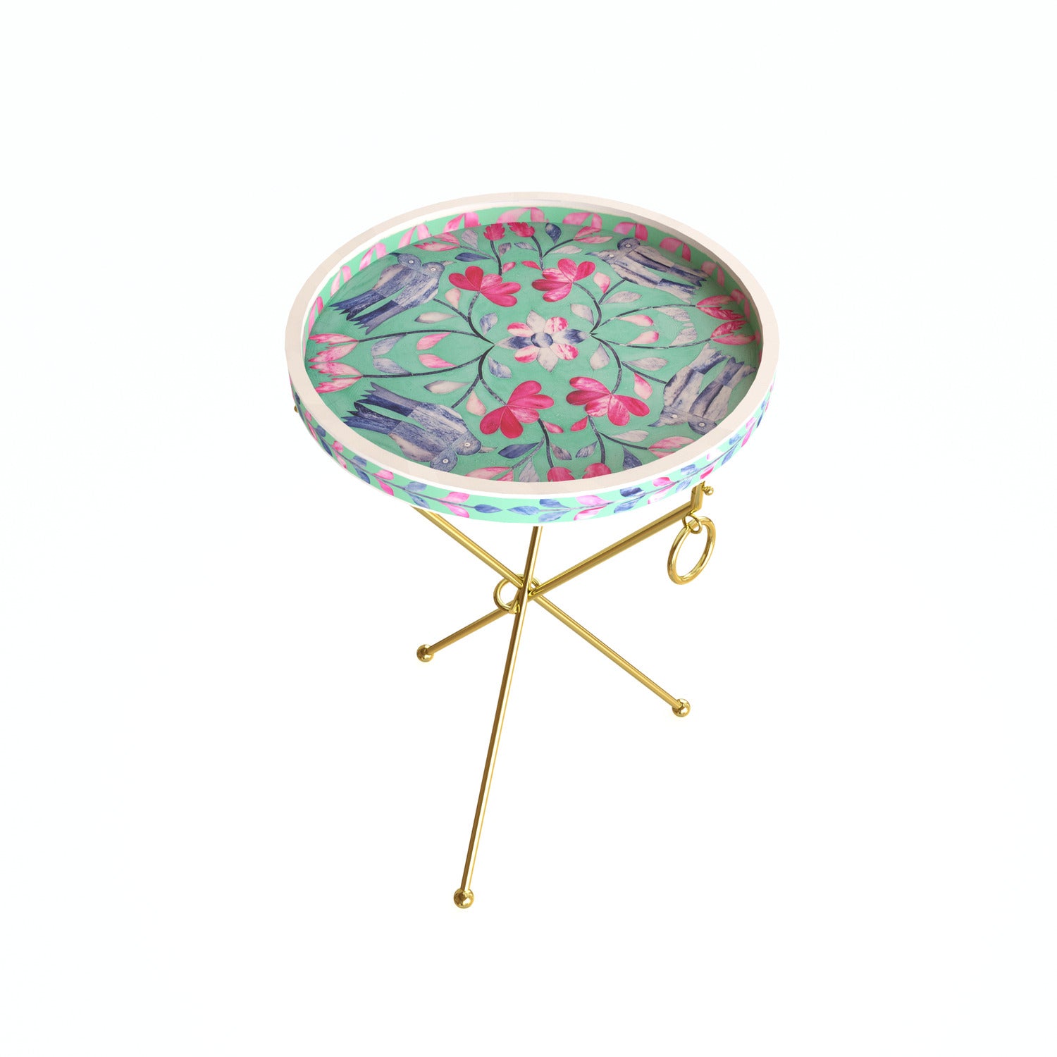 Small Peranakan Bone Inlay Side Table - ipse ipsa ipsum