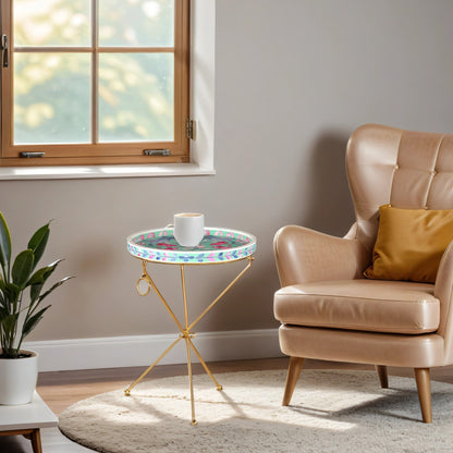 Small Peranakan Bone Inlay Side Table - ipse ipsa ipsum