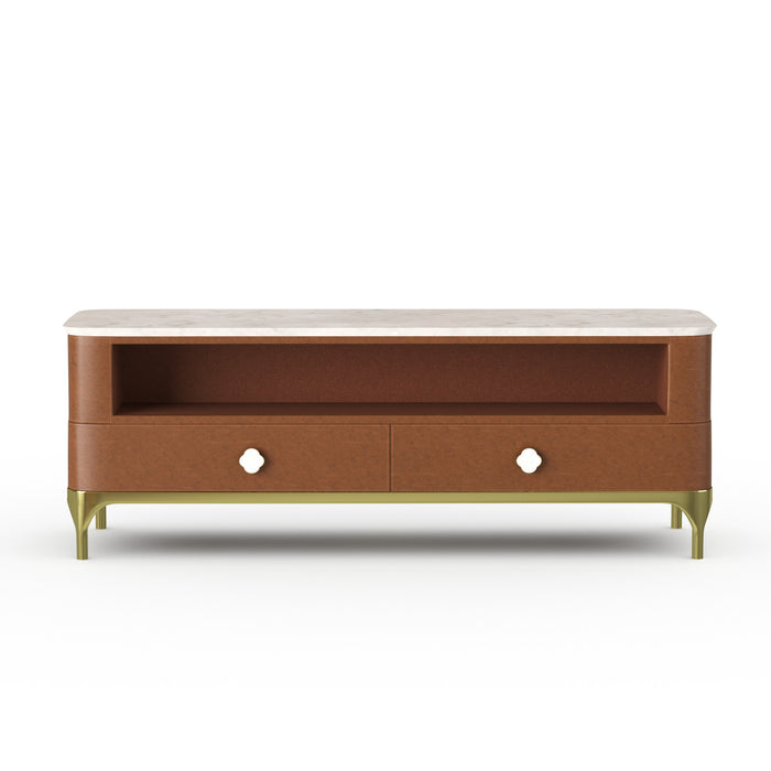 Straits Marble Leather TV Console - ipse ipsa ipsum