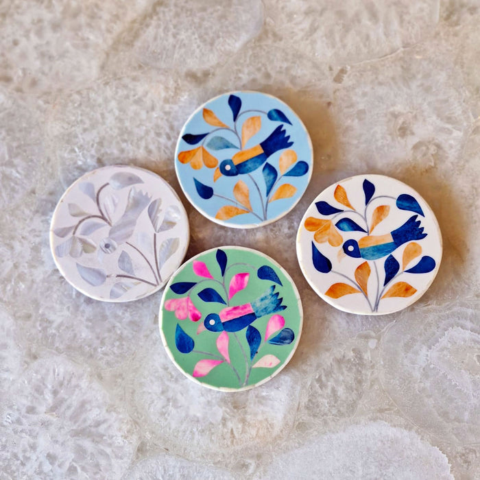 Peranakan Bone Inlay Coasters (Set of 4)