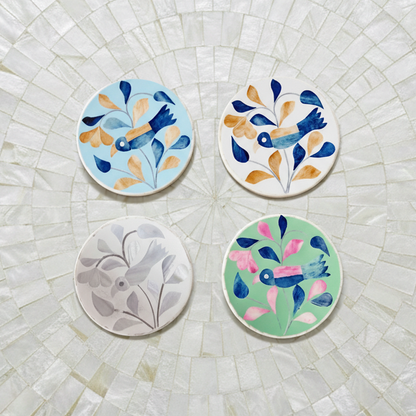 Peranakan Bone Inlay Coasters (Set of 4)