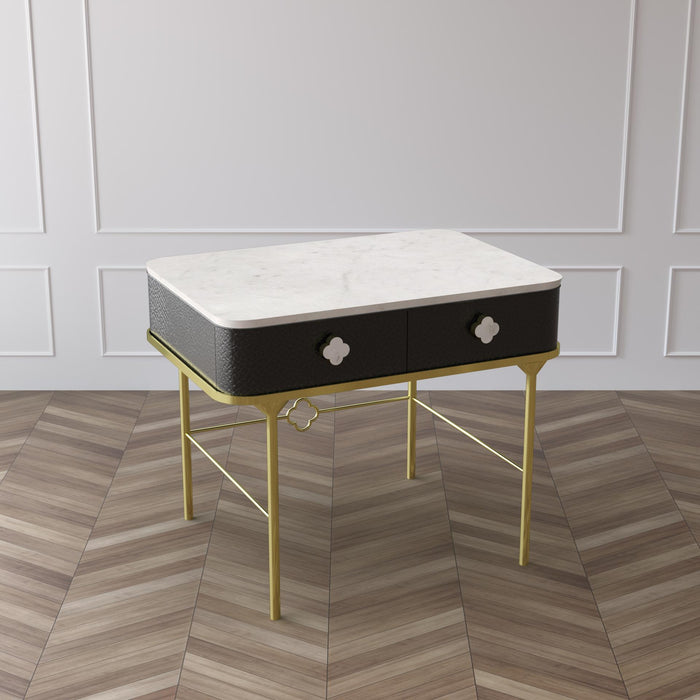 Straits White Black Marble Desk - ipse ipsa ipsum