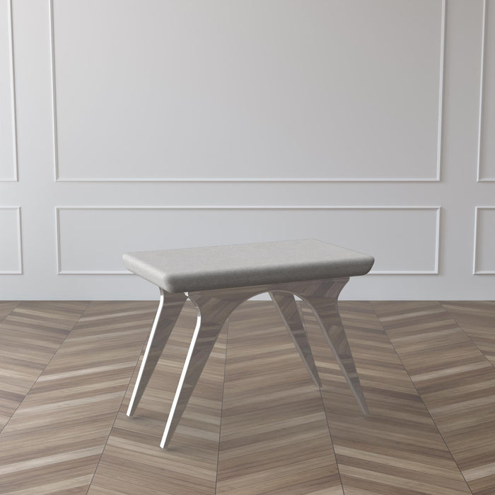 Desert Grey Cowhide Modern Bench - ipse ipsa ipsum