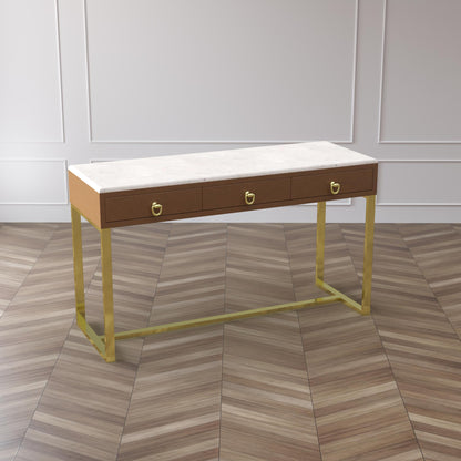 Luxe Marble Leather Noir Console - ipse ipsa ipsum