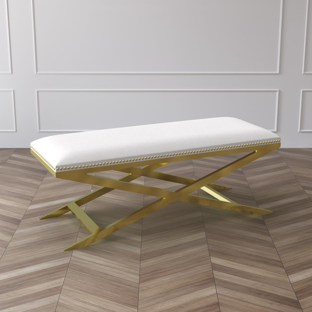 Nymeria Grey Cowhide Bench — ipse ipsa ipsum