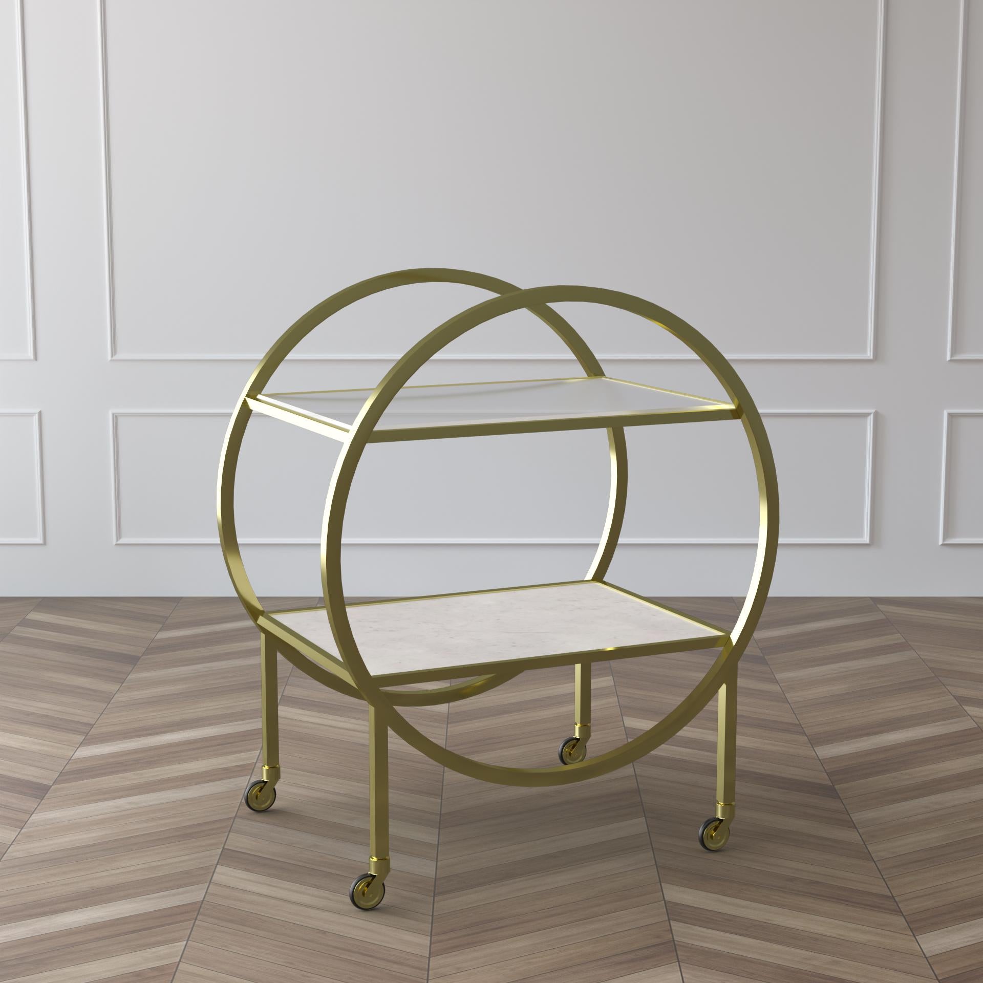 Thompson Glass Marble Bar Cart - ipse ipsa ipsum