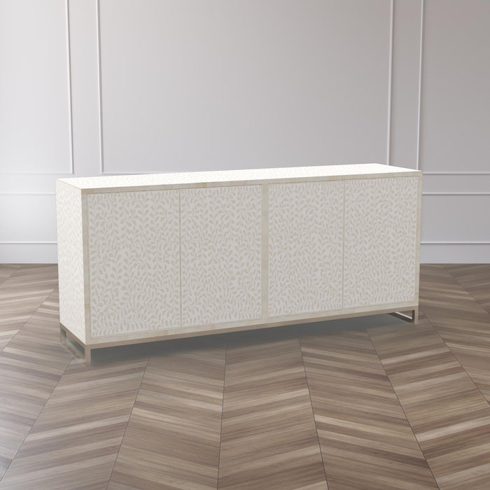 Duxton White Floral Bone Inlay Sideboard - ipse ipsa ipsum