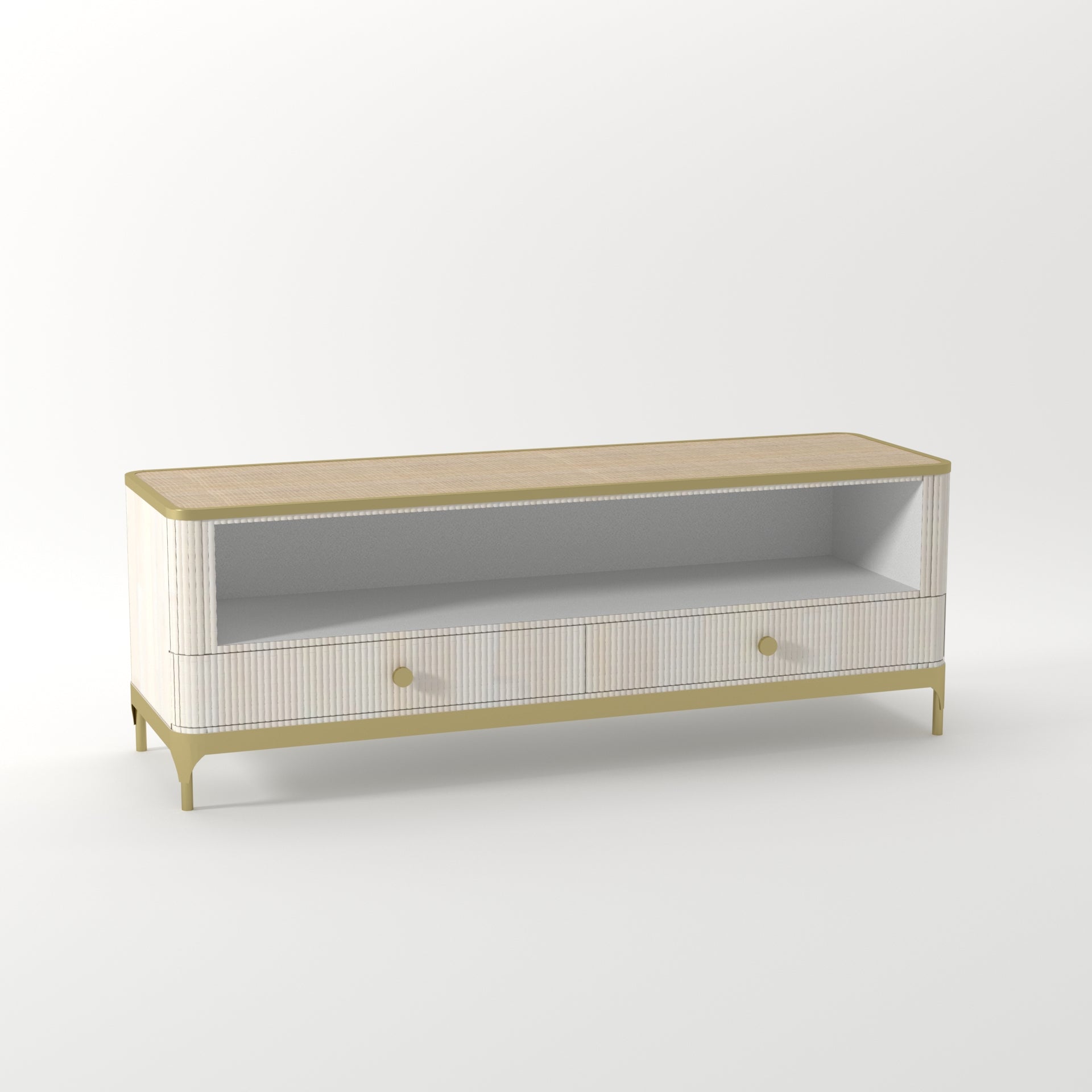 Bamboo Bone Inlay TV Console - ipse ipsa ipsum